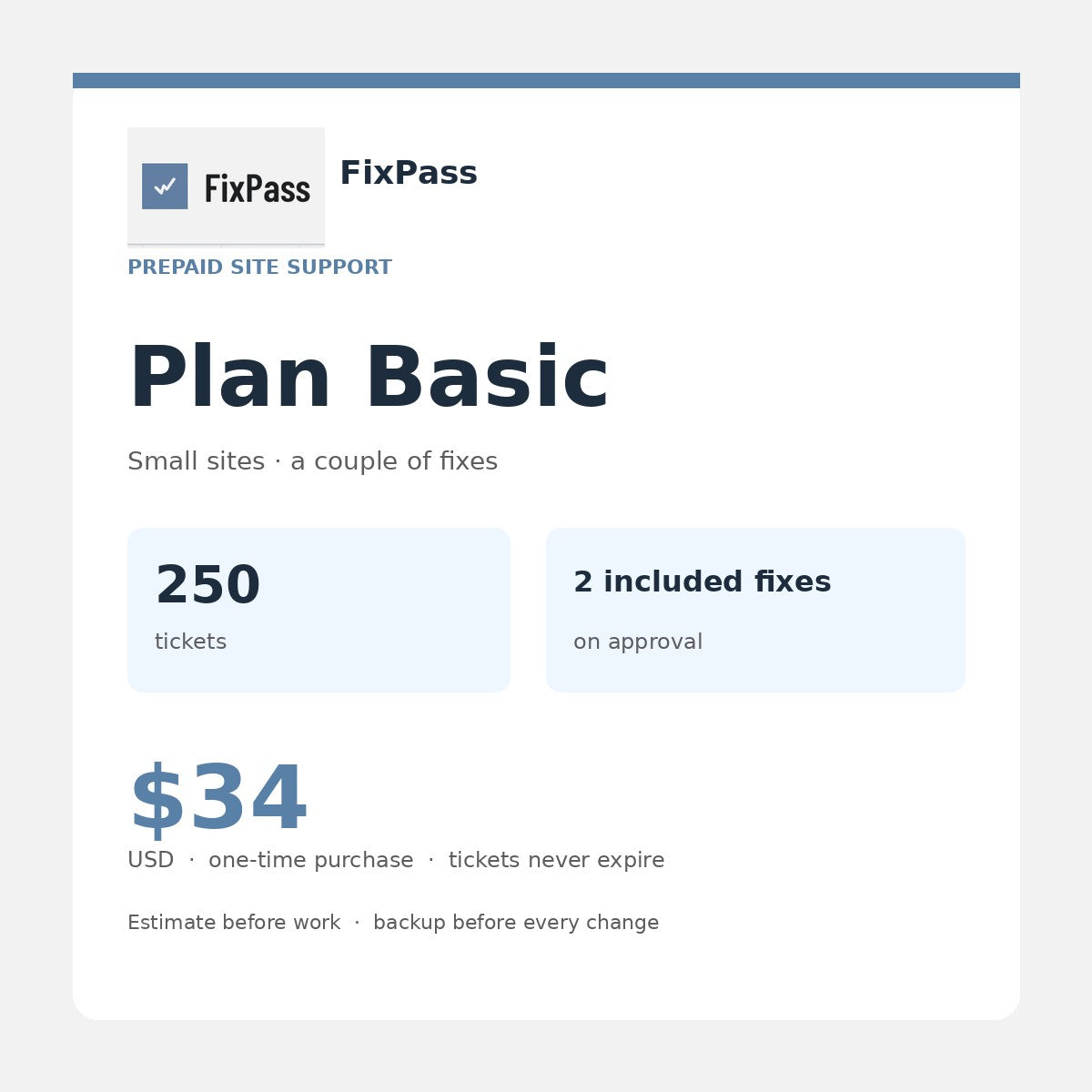 FixPass Plan Basic — 250 tickets