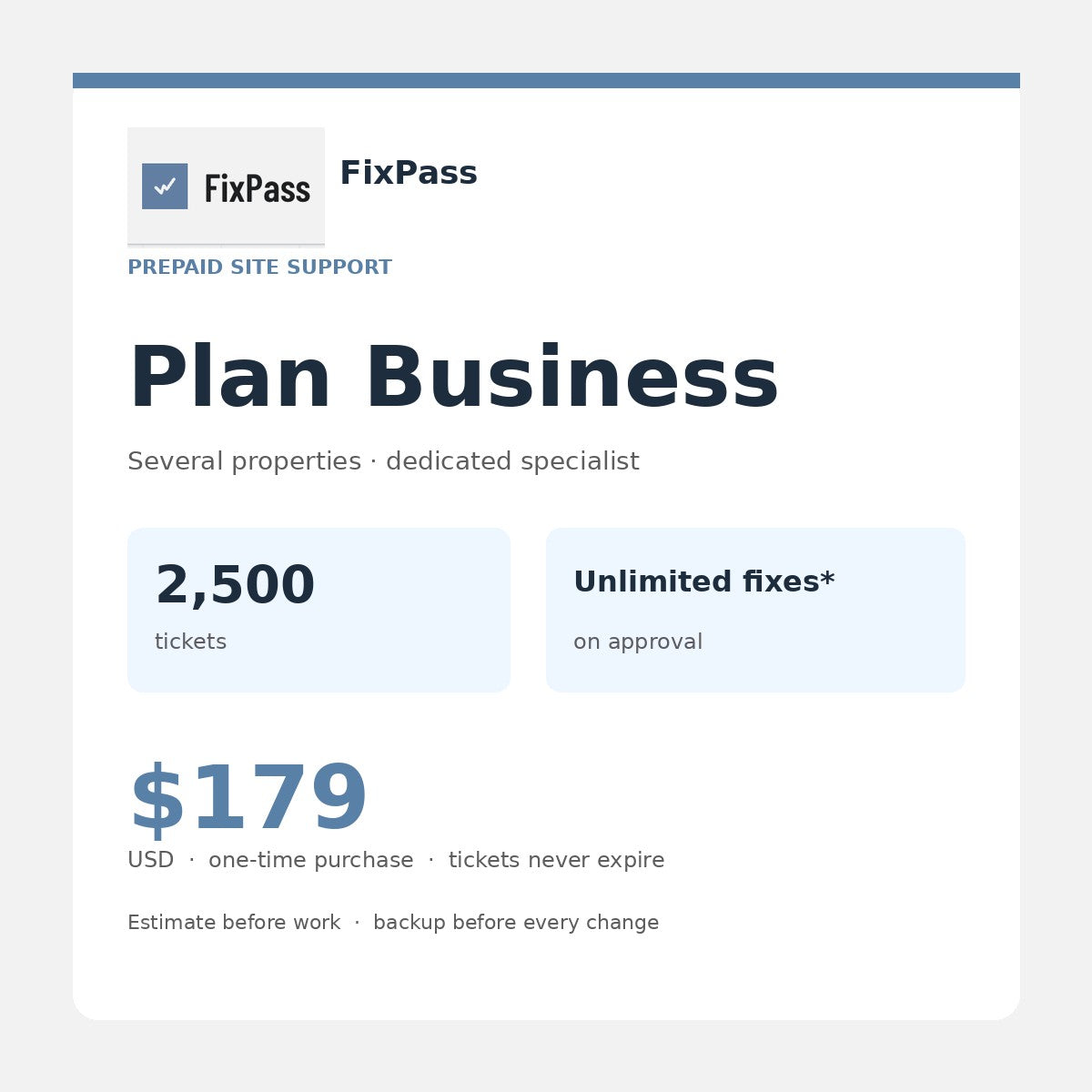 FixPass Plan Business — 2500 tickets
