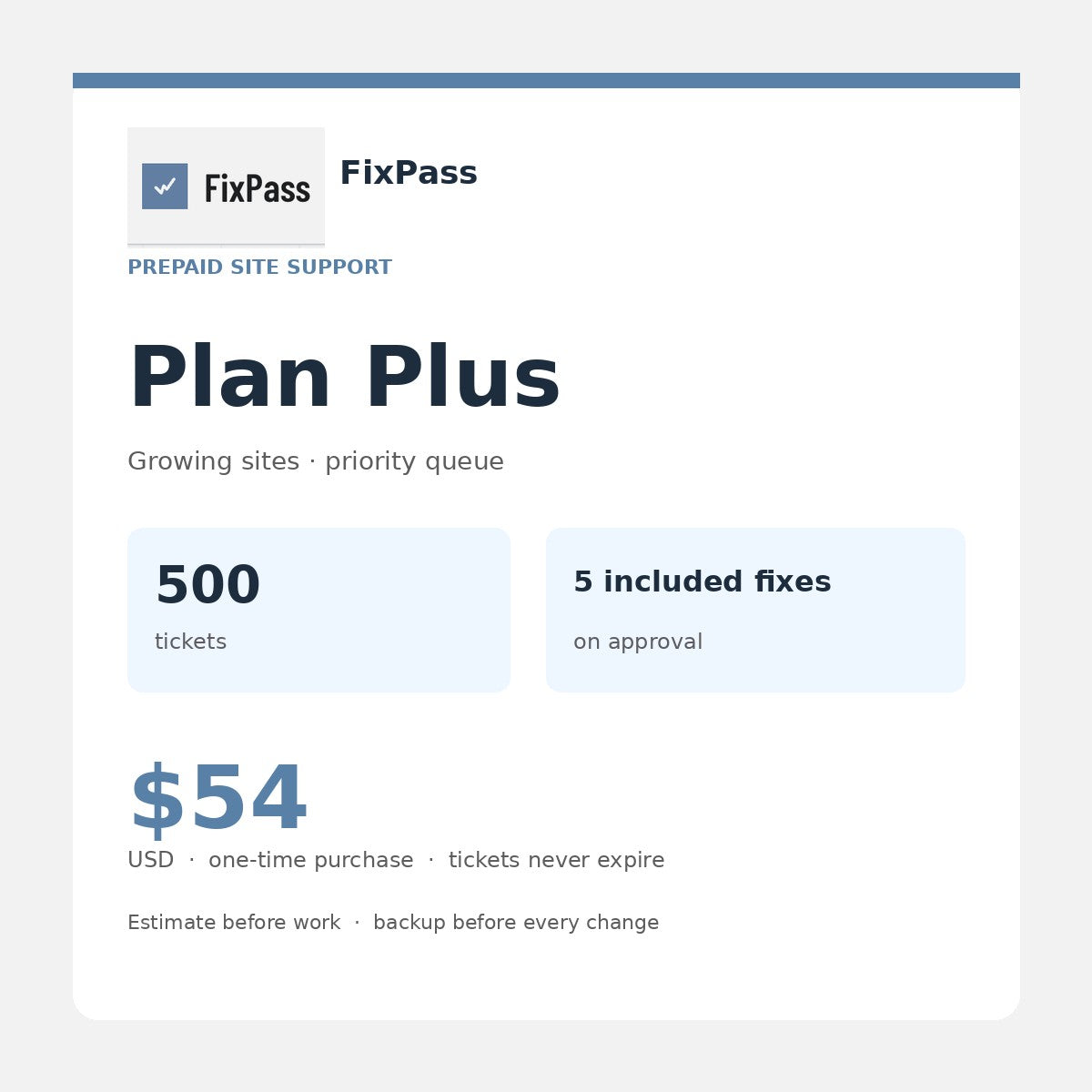 FixPass Plan Plus — 500 tickets